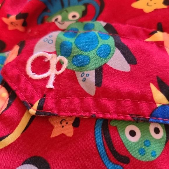 Red sea creature lined swim trunks - Picture 3 of 3